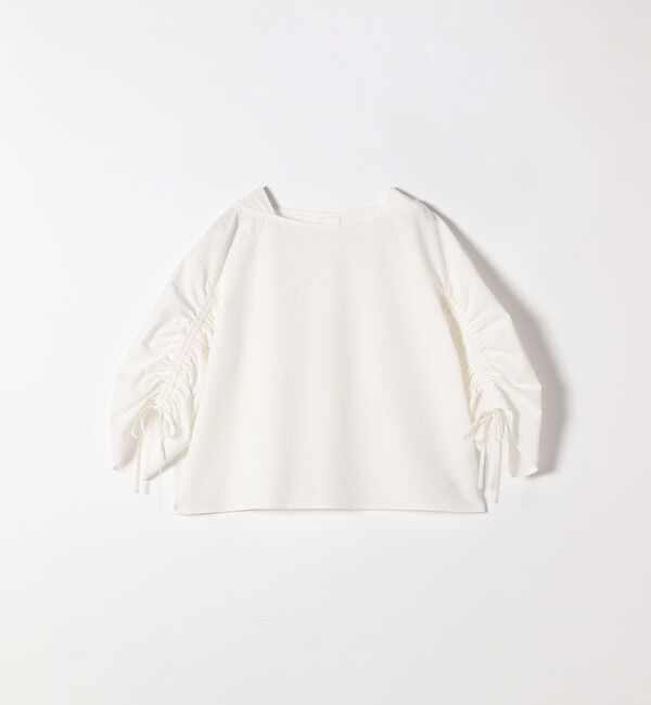 SHIPS any「SHIPS any:〈洗濯機可能〉ミニサッカー ドロスト リボン ボートネック ブラウス」|シャツ・ブラウス|