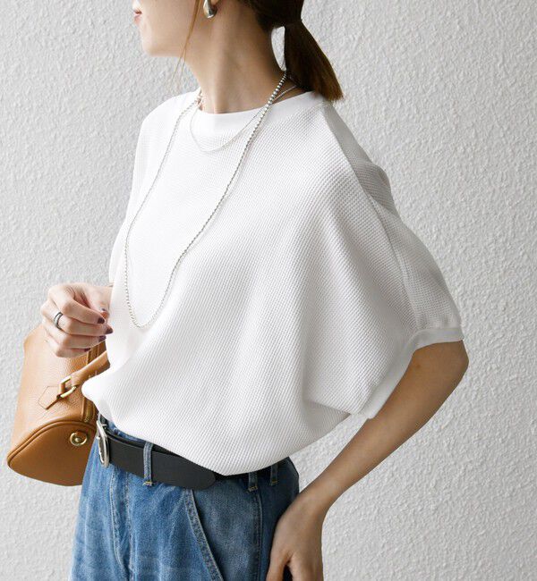 SHIPS any「SHIPS any:〈洗濯機可能〉ワッフル ワイド コクーン ドルマン TEE」|Tシャツ・カットソー|