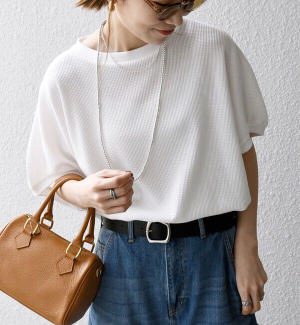 SHIPS any「SHIPS any:〈洗濯機可能〉ワッフル ワイド コクーン ドルマン TEE」|Tシャツ・カットソー|