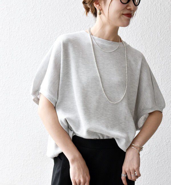 SHIPS any「SHIPS any:〈洗濯機可能〉ワッフル ワイド コクーン ドルマン TEE」|Tシャツ・カットソー|