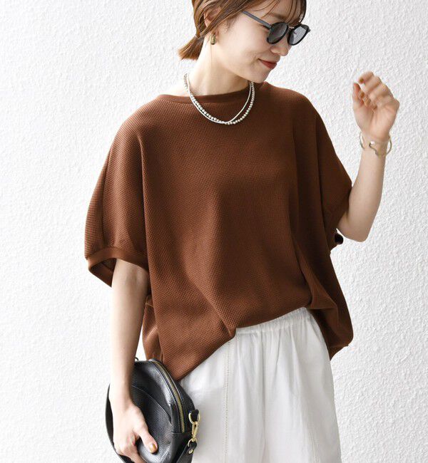 SHIPS any「SHIPS any:〈洗濯機可能〉ワッフル ワイド コクーン ドルマン TEE」|Tシャツ・カットソー|