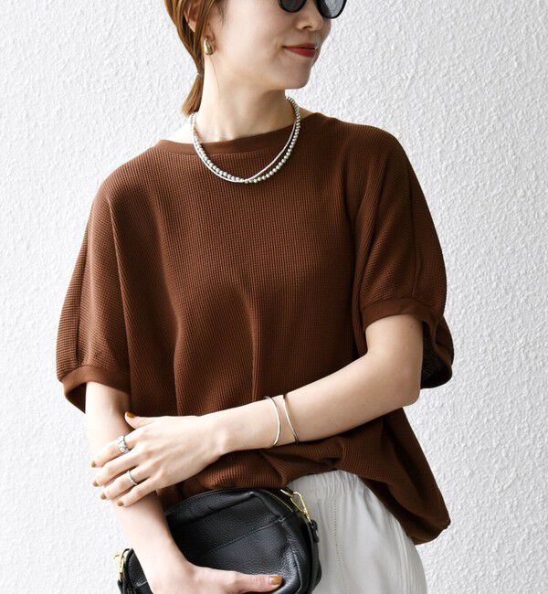 SHIPS any「SHIPS any:〈洗濯機可能〉ワッフル ワイド コクーン ドルマン TEE」|Tシャツ・カットソー|