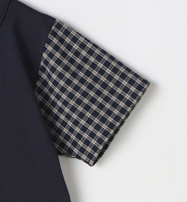 SHIPS KIDS「SHIPS KIDS:80～90cm / チェック 切替 半袖 TEE」|Tシャツ・カットソー|