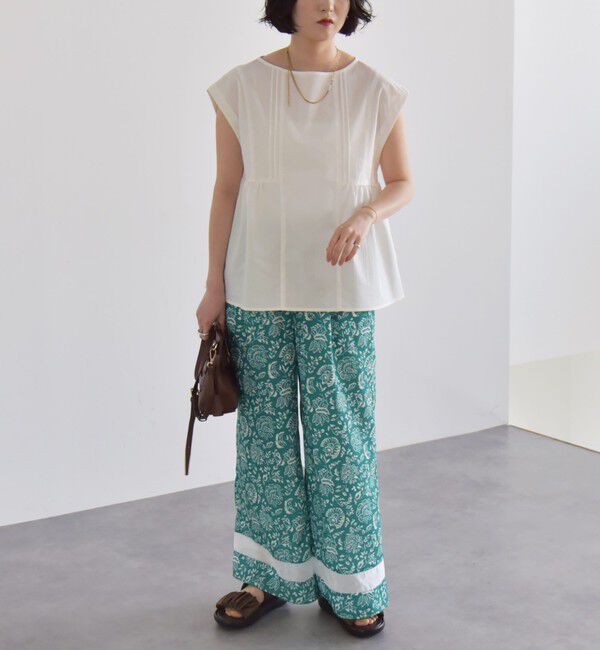 quaranciel「quaranciel:〈洗濯機可能〉フラワー プリント セミフレア パンツ」|その他|