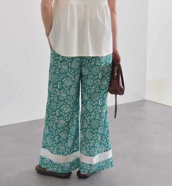 quaranciel「quaranciel:〈洗濯機可能〉フラワー プリント セミフレア パンツ」|その他|