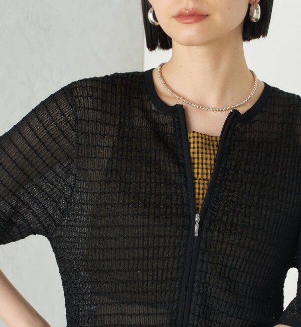 SHIPS for women「Wai＋:ジャカード シアー ジップ カーディガン」|カーディガン|