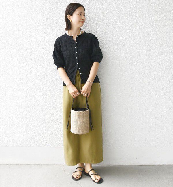 SHIPS for women「【WEB限定】〈手洗い可能〉バンピー シャーリング 5分袖 カーディガン」|カーディガン|