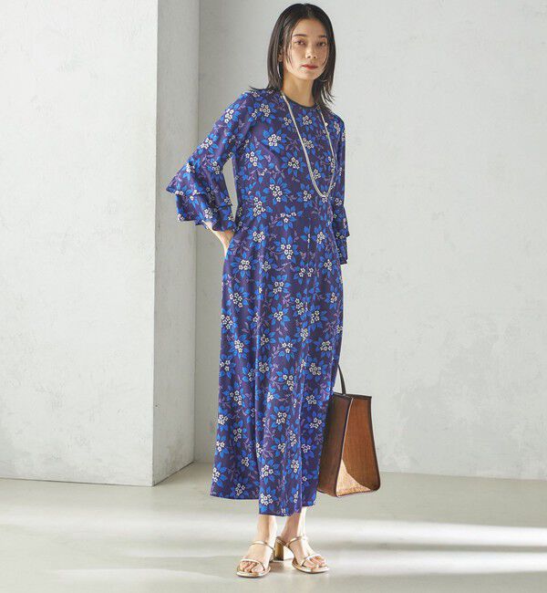 SHIPS for women「小泉里子コラボ:〈手洗い可能〉フラワー プリント ワンピース」|ワンピース|