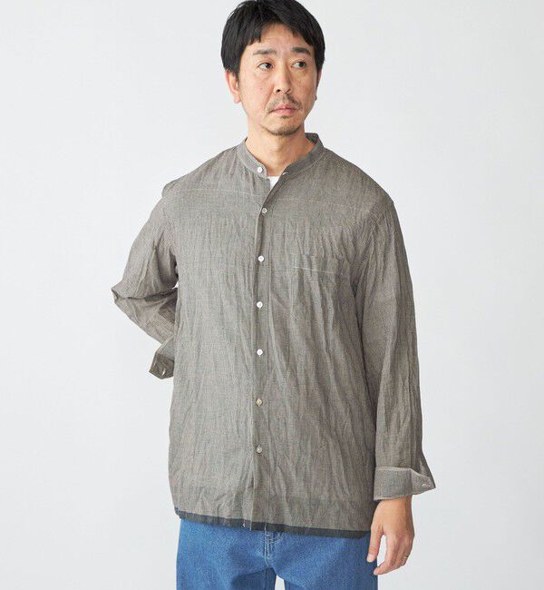 SHIPS「SHIPS: インディア バンドカラー ロングスリーブ シャツ」|シャツ・ブラウス|