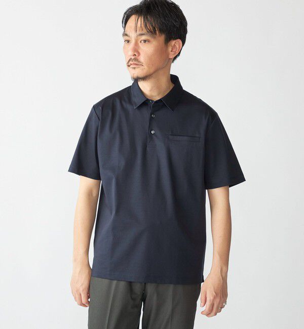 SHIPS「SHIPS: 〈接触冷感 / 抗菌防臭機能〉クールタッチ スムース ポロシャツ」|Tシャツ・カットソー|ネイビー