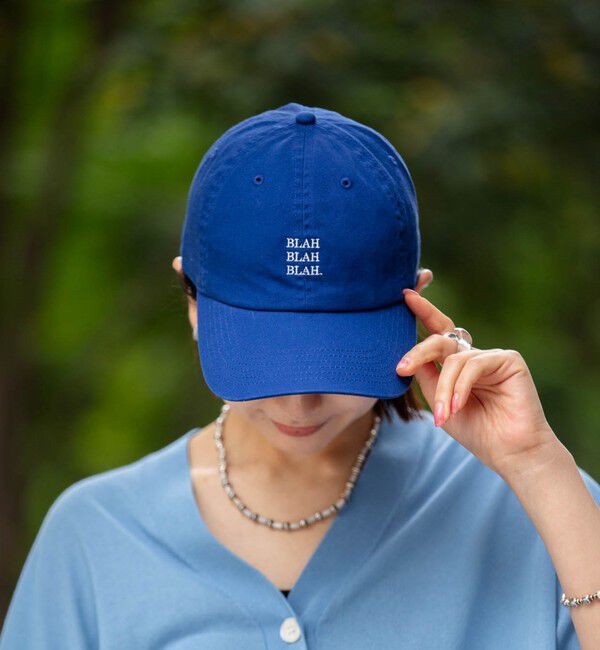 SHIPS any「【一部WEB限定】newhattan: BLAH BLAH BLAH. 刺繍 ベースボールキャップ◇」|キャップ・キャスケット|ブルー