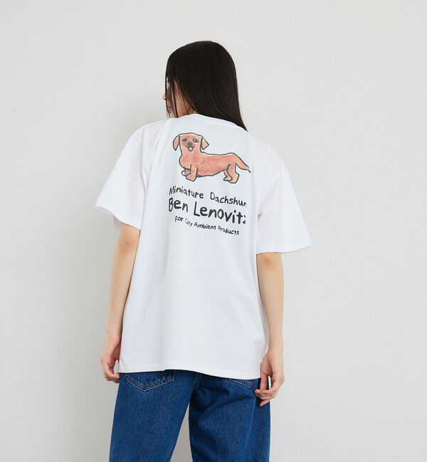 SHIPS「【City Ambient Products別注】Ben Lenovitz: DOG CAT Tシャツ」|Tシャツ・カットソー|ホワイト系