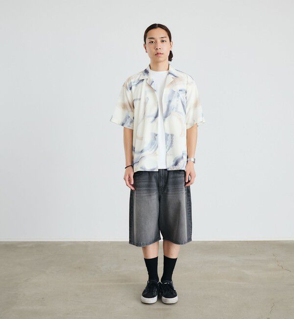 SHIPS「City Ambient Products: オープン カラー メッシュ プリント シャツ」|シャツ・ブラウス|