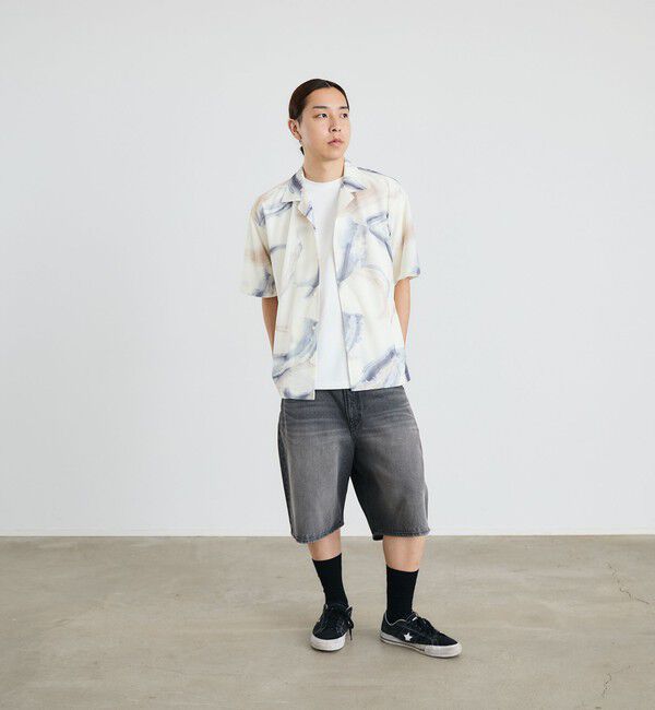 SHIPS「City Ambient Products: オープン カラー メッシュ プリント シャツ」|シャツ・ブラウス|