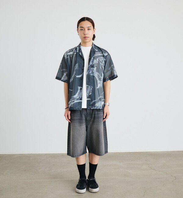 SHIPS「City Ambient Products: オープン カラー メッシュ プリント シャツ」|シャツ・ブラウス|
