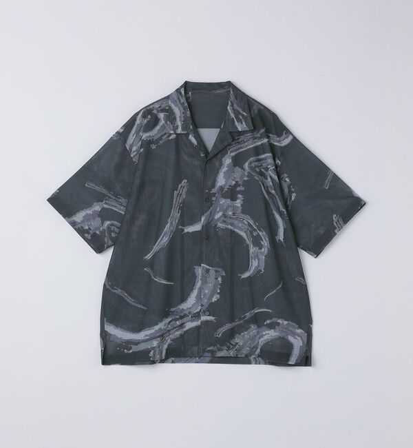 SHIPS「City Ambient Products: オープン カラー メッシュ プリント シャツ」|シャツ・ブラウス|