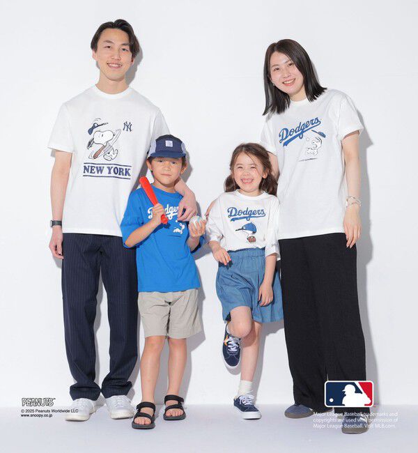 SHIPS KIDS「SHIPS KIDS:100～125cm / PEANUTS&times;MLB プリント Tシャツ」|Tシャツ・カットソー|ホワイト