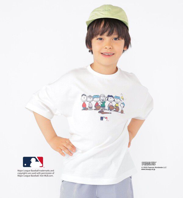 SHIPS KIDS「SHIPS KIDS:100～125cm / PEANUTS&times;MLB プリント Tシャツ」|Tシャツ・カットソー|オフホワイト