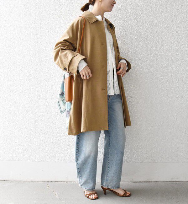 SHIPS any「《予約》SHIPS any:〈手洗い可能〉オーバー フレア ステンカラー コート」|ステンカラーコート|