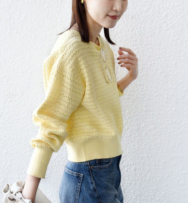 SHIPS for women「《予約》〈手洗い可能〉柄編み 2WAY カーディガン」|カーディガン|