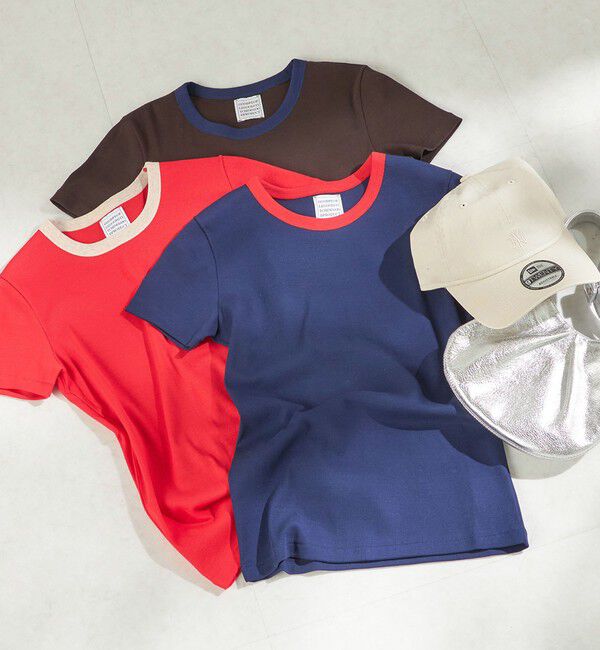 SHIPS for women「《予約》【一部SHIPS別注】GGG:〈手洗い可能〉クルーネック 半袖 TEE」|Tシャツ・カットソー|