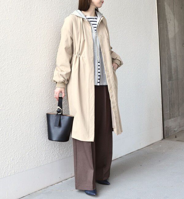 SHIPS Colors 「《予約》SHIPS Colors:〈手洗い可能〉ツイル ノーカラー タック コート◆」|ノーカラーコート|