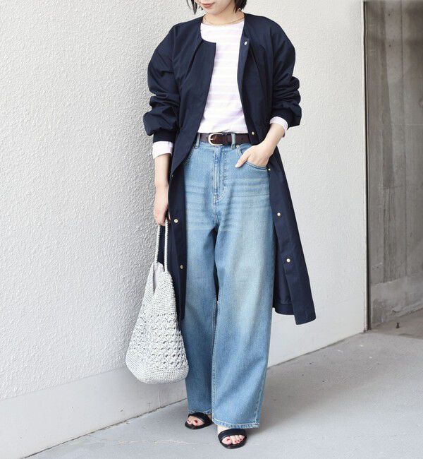 SHIPS Colors 「《予約》SHIPS Colors:〈手洗い可能〉ツイル ノーカラー タック コート◆」|ノーカラーコート|