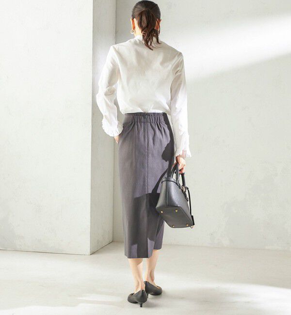 SHIPS for women「《予約》〈洗濯機可能〉フリル カフス バンド カラー シャツ」|シャツ・ブラウス|