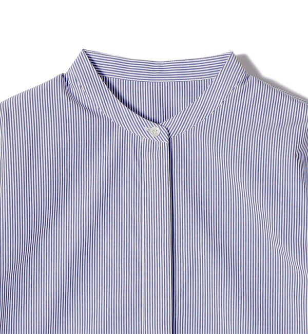 SHIPS for women「《予約》〈洗濯機可能〉フリル カフス バンド カラー シャツ」|シャツ・ブラウス|