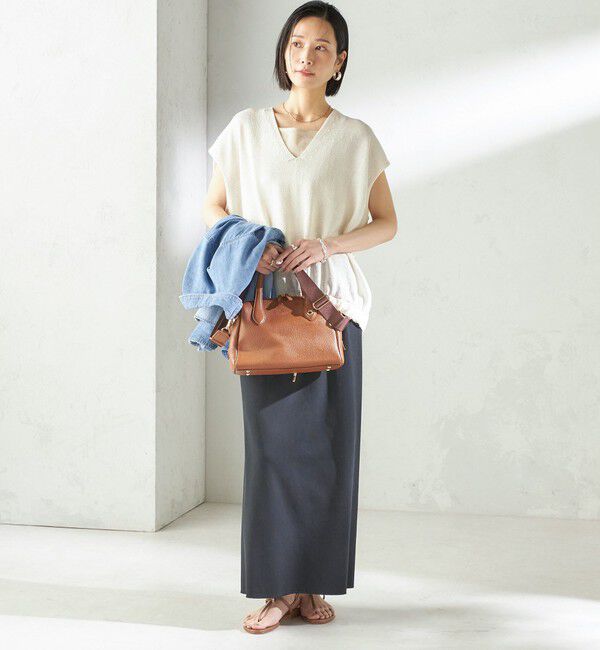 SHIPS for women「《予約》〈手洗い可能〉ブライト ペーパー 裾 ドロスト ニット プルオーバー」|ベスト・ジレ|