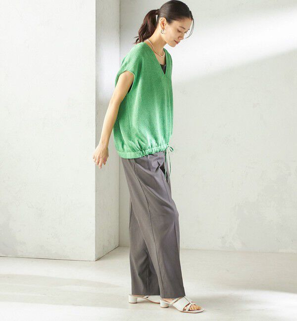 SHIPS for women「《予約》〈手洗い可能〉ブライト ペーパー 裾 ドロスト ニット プルオーバー」|ベスト・ジレ|