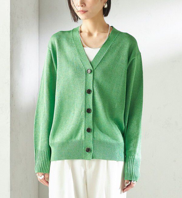 SHIPS for women「《予約》〈手洗い可能〉ブライト ペーパー Vネック ニット カーディガン」|カーディガン|