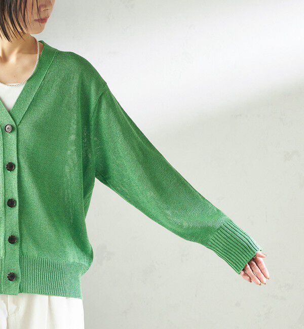 SHIPS for women「《予約》〈手洗い可能〉ブライト ペーパー Vネック ニット カーディガン」|カーディガン|