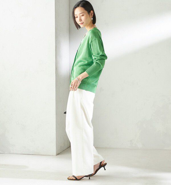 SHIPS for women「《予約》〈手洗い可能〉ブライト ペーパー Vネック ニット カーディガン」|カーディガン|