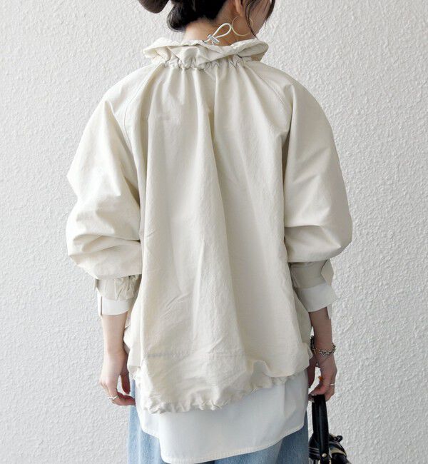 SHIPS any「《予約》SHIPS any:〈洗濯機可能〉ナイロン タスラン ギャザー スタンドカラー ブルゾン」|ブルゾン・スタジャン|