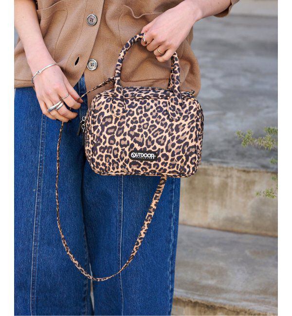 OUTDOOR PRODUCTS Usual Things「2WAY CUBE BAG LEOPARD」|ショルダー・メッセンジャー|キャメル