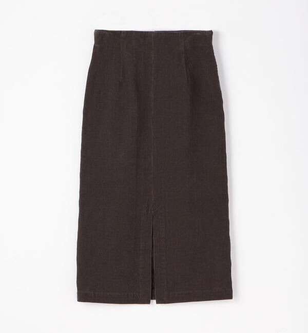 GALERIE VIE「コットンコーデュロイ Iラインスカート」|タイト|17 チャコールグレー
