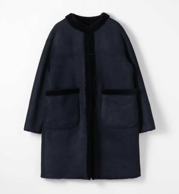 TOMORROWLAND collection「メリノムートン ノーカラーコート」|ノーカラーコート|