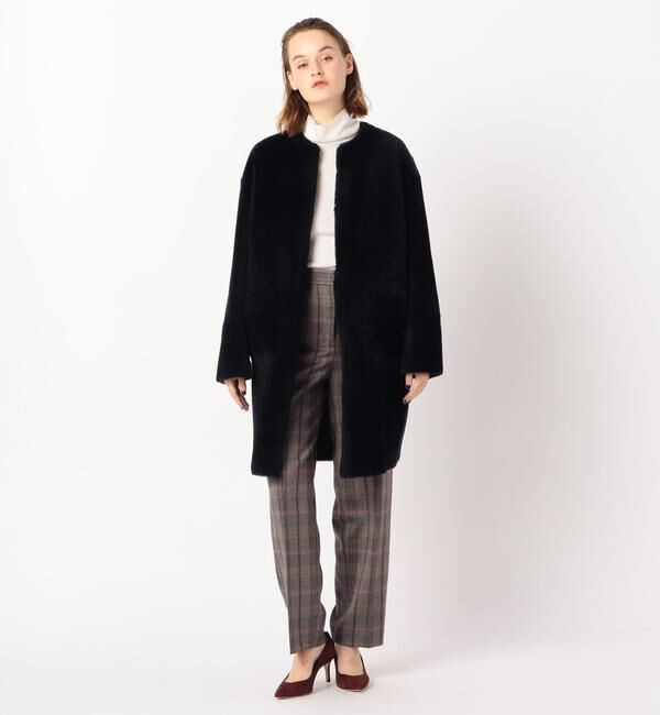 TOMORROWLAND collection「メリノムートン ノーカラーコート」|ノーカラーコート|