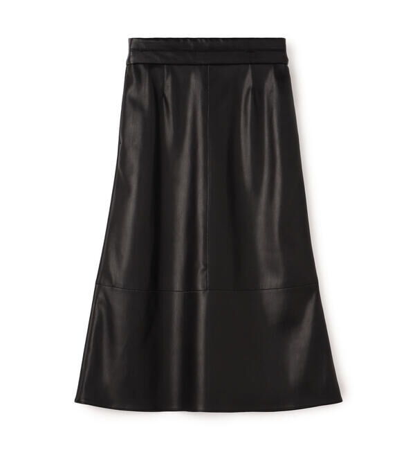 Ballsey「レザーライククロス トラペーズスカート」|台形|