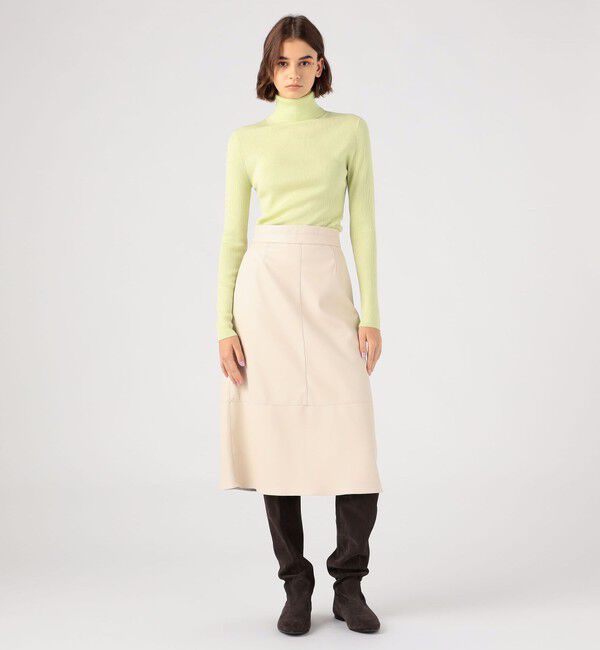 Ballsey「レザーライククロス トラペーズスカート」|台形|