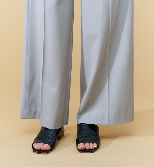 DES PRES「ハイツイストギャバジン タックワイドパンツ」|スラックス|