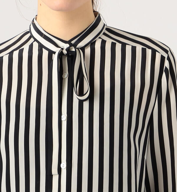 TOMORROWLAND collection「ワイドストライプ ボウタイブラウス」|シャツ・ブラウス|