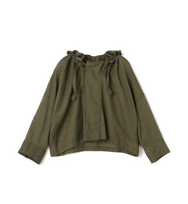 MACPHEE「コットンリネンパナマクロス ネックギャザージャケット」|その他|47 ブラウン