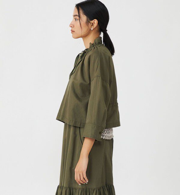 MACPHEE「コットンリネンパナマクロス ネックギャザージャケット」|その他|