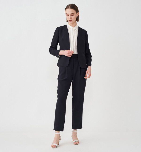 Ballsey「コンフォートストレッチツイル タックテーパードパンツ」|スラックス|