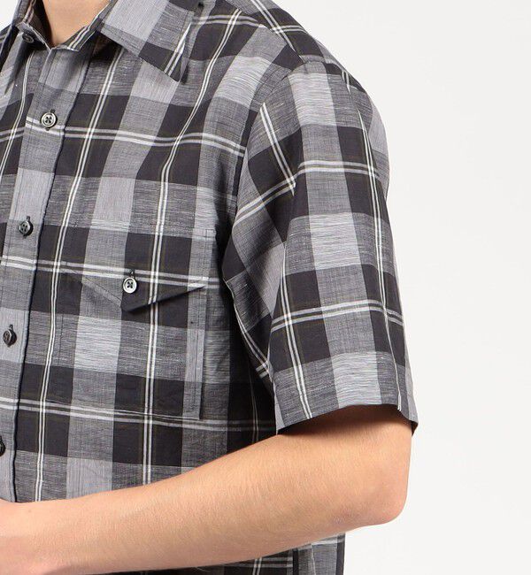 TOMORROWLAND MENS「コットンリネン マドラスチェック サファリシャツ」|シャツ・ブラウス|