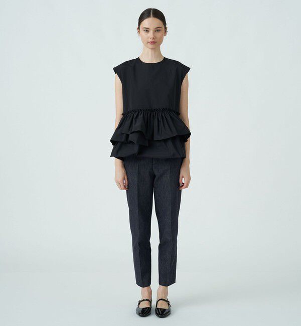 TOMORROWLAND collection「ポリエステルシルクマットタフタ ギャザーティアードブラウス」|シャツ・ブラウス|