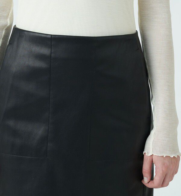 MACPHEE「レザーライクミニスカート」|台形|