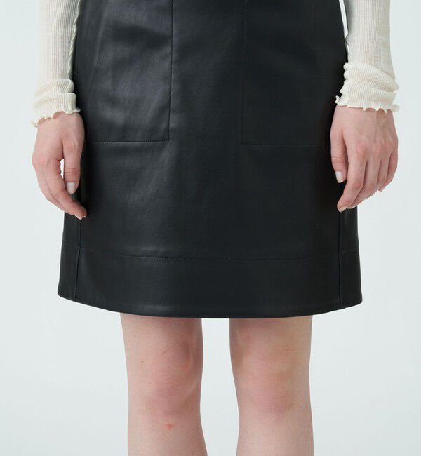 MACPHEE「レザーライクミニスカート」|台形|